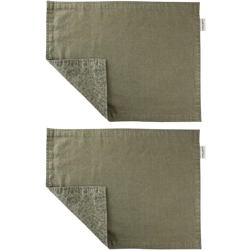 Laura Ashley Set 2 Placemats Wild Clematis Sage 4 Laura Ashley Set 2 Placemats Wild Clematis Sage - Afbeelding 2