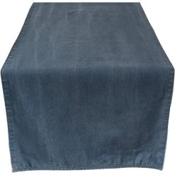 Laura Ashley Tafelloper Blauw Dubbelzijdig Uni/Wild Clematis 40x150cm -Het originele servies. 1000093100 0102