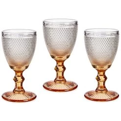 Vivalto - Luxe Wijnglazen Monaco Serie Set 6x Op Gouden Voet 240 Ml