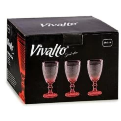 Vivalto - Luxe Wijnglazen Monaco Serie Set 6x Op Gouden Voet 240 Ml -Het originele servies. 1000093168 0102