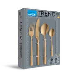 Amefa Manille - 16-delige Bestekset Voor 4 Personen - Stonewash Goud -Het originele servies. 1000093307 0103