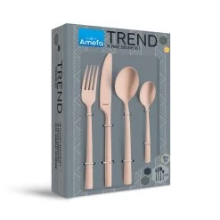 Amefa Manille - 16-delige Bestekset Voor 4 Personen - Stonewash Koper 9 Amefa Manille - 16-delige Bestekset Voor 4 Personen - Stonewash Koper -Het originele servies. 1000093311 0103