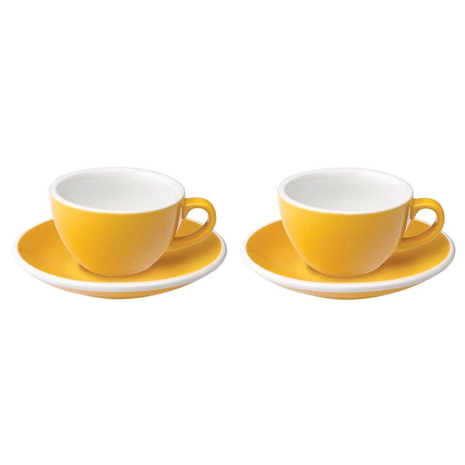 Egg Koffiekop Met Schotel - Set Van 2 - 150ml - Geel 3 Egg Koffiekop Met Schotel - Set Van 2 - 150ml - Geel