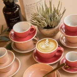 Egg Cappuccinokop Met Schotel - Set Van 2 - 250ml - Berry -Het originele servies. 1000093489 0103