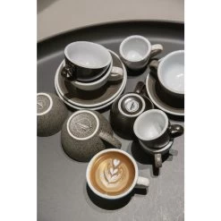 Egg Koffiekop Met Schotel - Set Van 2 - 150ml - Gunpowder -Het originele servies. 1000093492 0102