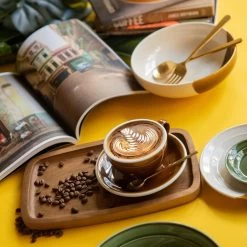 Egg Espressokop Met Schotel - Set Van 2 - 80ml - Caramel -Het originele servies. 1000093502 0103