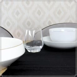 OTIX Waterglazen Set Van 6 300ml Diamant Vorm Transparant Glas -Het originele servies. 1000094288 0111