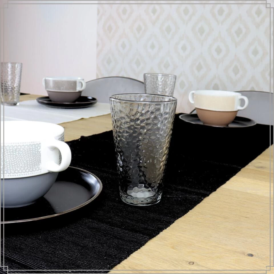 OTIX Waterglazen Longdrink Glazen Set Van 6 Stapelbaar 300ml Gehamerd Glas 6 OTIX Waterglazen Longdrink Glazen Set Van 6 Stapelbaar 300ml Gehamerd Glas - Afbeelding 4