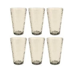 OTIX Waterglazen Longdrink Glazen Set Van 6 Stapelbaar 300ml Gehamerd Glas