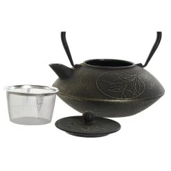 Items Kitchen Theepot Asian - Gietijzer - 1300 Ml - Antiek Zwart -Het originele servies. 1000095080 0101