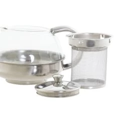 Items Theepot - Glas - RVS - 600 Ml - Met Filter En Handvat -Het originele servies. 1000098277 0101