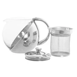 Items Theepot - Glas - RVS - 600 Ml - Met Filter En Handvat 6 Items Theepot - Glas - RVS - 600 Ml - Met Filter En Handvat -Het originele servies. 1000098281 0101