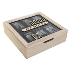 Items Theedoos/theekist Vintage Tea House - Hout - 9 Vakken