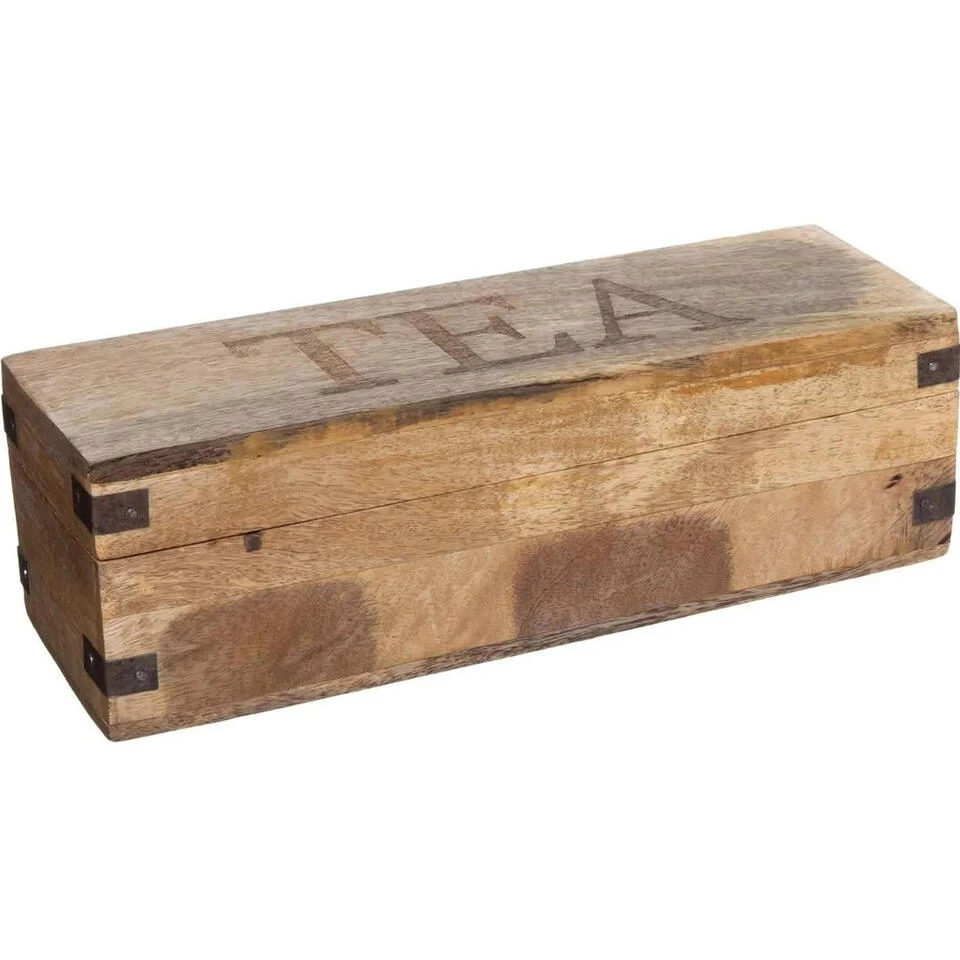 Atmos Fera Theedoos - Bruin - 4-vaks - Mango Hout - 32 X 10 Cm 3 Atmos Fera Theedoos - Bruin - 4-vaks - Mango Hout - 32 X 10 Cm