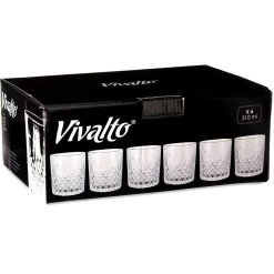 Vivalto Whisky Tumbler Glazen - 6x - Dandy Serie - Transparant - 310ml -Het originele servies. 1000098520 0101