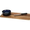 Excellent Houseware Borrelplank Hapjes/saus/tapas - Keramiek - Blauw - Incl. Mesje -Het originele servies. 1000098782