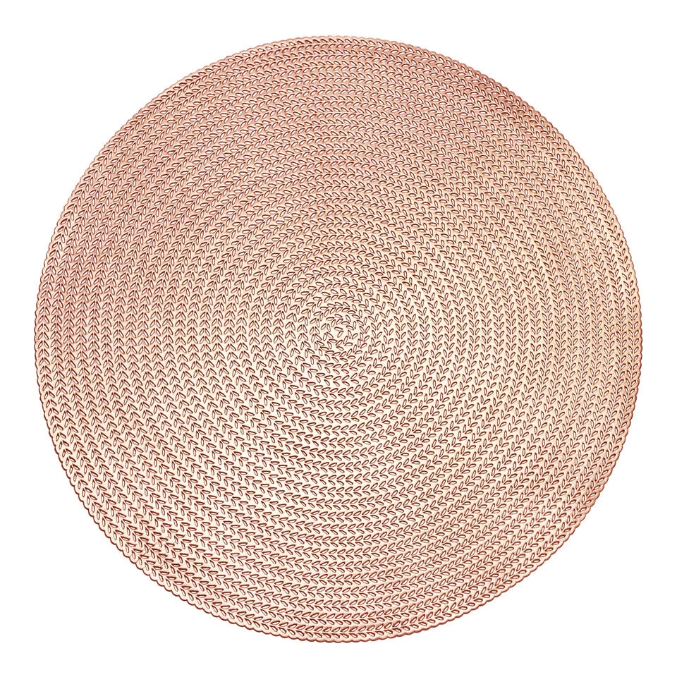 Krumble Placemat Rond - PVC - Rosegoud - Set Van 2 5 Krumble Placemat Rond - PVC - Rosegoud - Set Van 2 - Afbeelding 3
