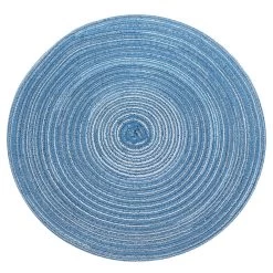 Krumble Placemat Rond - Blauw/grijs - Set Van 8 -Het originele servies. 1000099170 0102