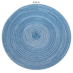 Krumble Placemat Rond - Blauw/grijs - Set Van 6 -Het originele servies. 1000099173 0103