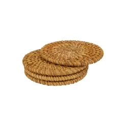 QUVIO Glasonderzetters - Set Van 4 - Rotan -Het originele servies. 1000099178 0103