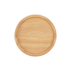 QUVIO Glasonderzetters - Set Van 4 - Rond - Hout - Lichtbruin -Het originele servies. 1000099180 0102