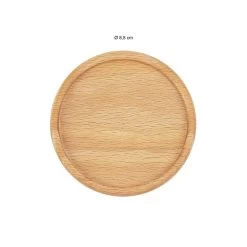 QUVIO Glasonderzetters - Set Van 4 - Rond - Hout - Lichtbruin -Het originele servies. 1000099180 0103