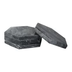 QUVIO Glasonderzetter Hexagon - Marmer - Zwart - Set Van 4 9 QUVIO Glasonderzetter Hexagon - Marmer - Zwart - Set Van 4 -Het originele servies. 1000099181 0103