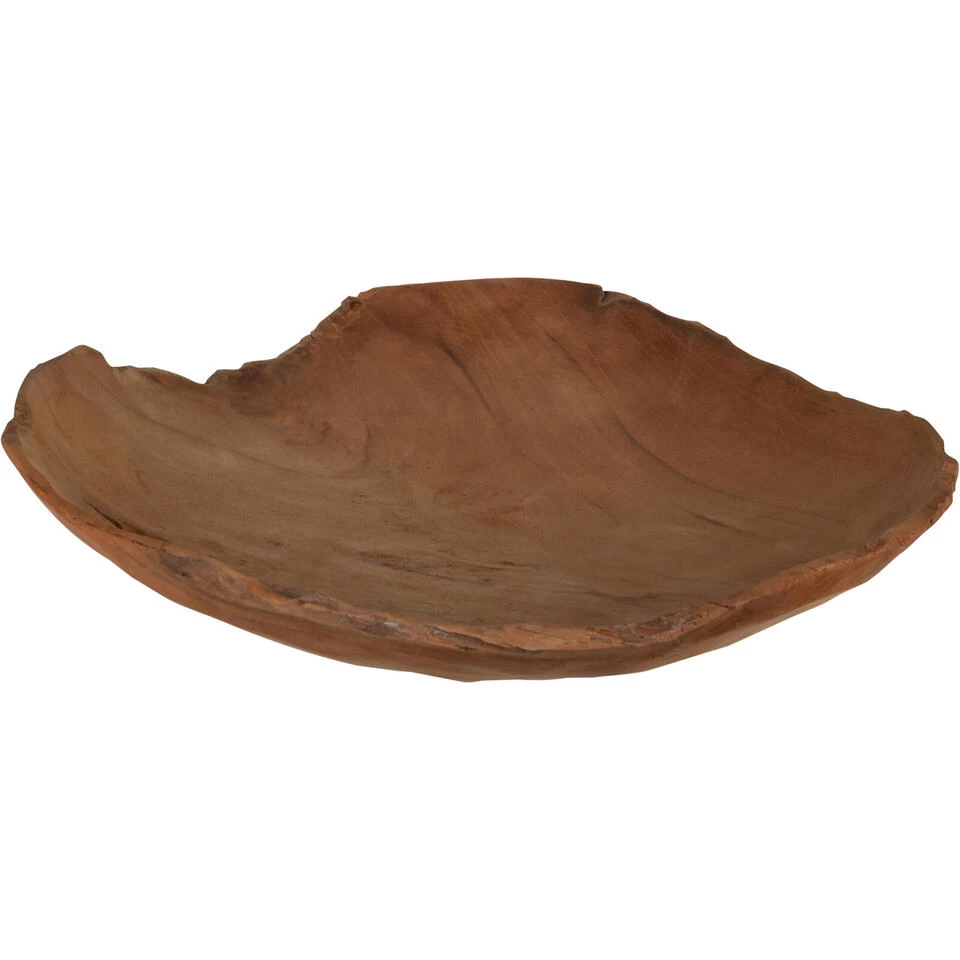 H&S Collection Fruitschaal/fruitmand - Teak Hout - D30 Cm 3 H&S Collection Fruitschaal/fruitmand - Teak Hout - D30 Cm