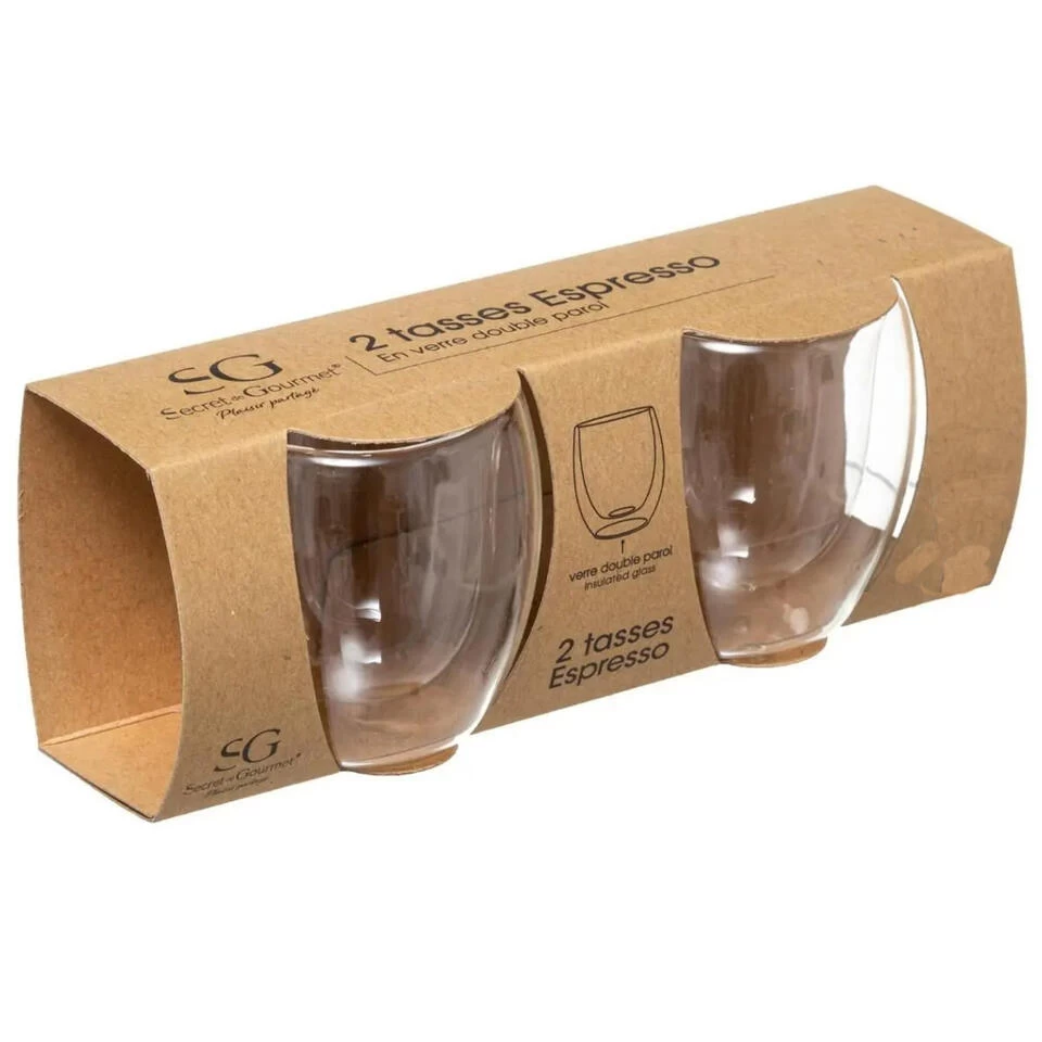 Secret De Gourmet Espressokopjes - 2st - Dubbelwandig Glas - 70 Ml 5 Secret De Gourmet Espressokopjes - 2st - Dubbelwandig Glas - 70 Ml - Afbeelding 3