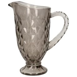 Excellent Houseware - Karaf/schenkkan 1L - 6 Drinkglazen - 250ml - Glas - Grijs -Het originele servies. 121bd35c827b49a8a24addc7384ab2d0