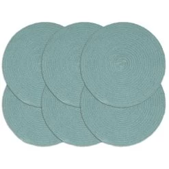 VidaXL Placemats 6 St Rond 38 Cm Katoen Effen Groen