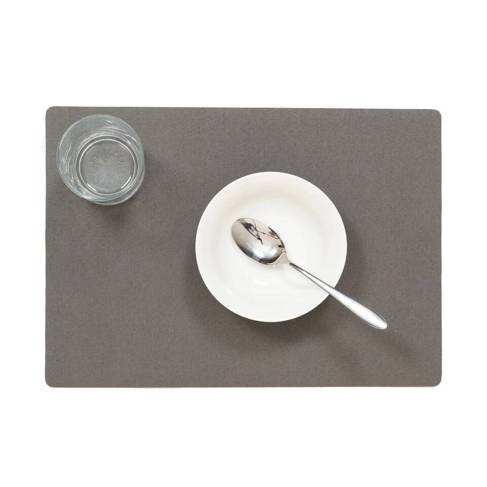 Wicotex Placemat Plain - Luxe - Donkergrijs - 43 X 30 Cm 4 Wicotex Placemat Plain - Luxe - Donkergrijs - 43 X 30 Cm - Afbeelding 2