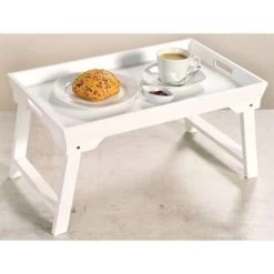 Kesper Dienblad - Ontbijt Op Bed - Inklapbaar - Wit - Hout - 52 Cm -Het originele servies. 1360199506 0102