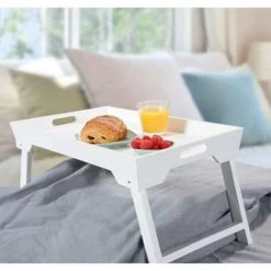 Kesper Dienblad - Ontbijt Op Bed - Inklapbaar - Wit - Hout - 52 Cm -Het originele servies. 1360199506 0103