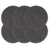 VidaXL Placemats 6 St Rond 38 Cm Jute Donkergrijs -Het originele servies. 1534691672