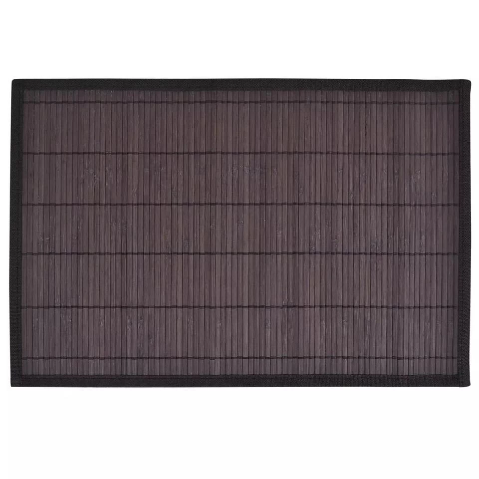 VIDAXL 6 Placemats Bamboe 30 X 45 Cm Donkerbruin 3 VIDAXL 6 Placemats Bamboe 30 X 45 Cm Donkerbruin