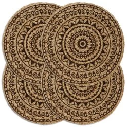 VidaXL Placemats 4 St Rond 38 Cm Jute Donkerbruin