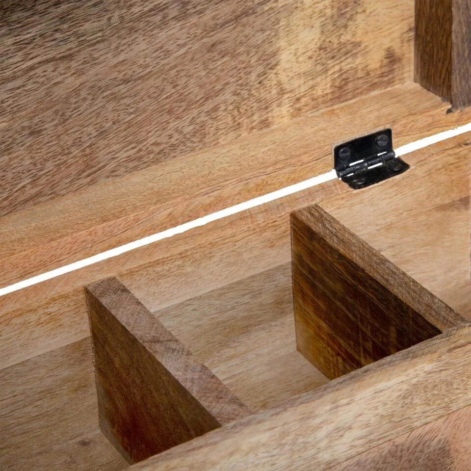 Atmos Fera Theedoos - Bruin - 4-vaks - Mango Hout - 32 X 10 Cm 5 Atmos Fera Theedoos - Bruin - 4-vaks - Mango Hout - 32 X 10 Cm - Afbeelding 3