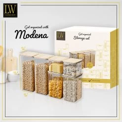 LW Collection Voorraadpotten 6 Stuks Met Bamboe Deksel -Het originele servies. 2fed6a2ce806471b937b68c8064d18ca