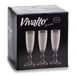 Vivalto - Luxe Champagneglazen Monaco Serie Set 6x Antraciet Voet 180 Ml -Het originele servies. 31f4305aa31a434ba76c28cf91b7a898