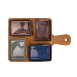 Billiet Serveerplank Bamboe - Met 4x Luxe Schaaltjes - 29 X 20 Cm -Het originele servies. 39c925c380584322acf29650cae36bda