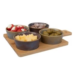Billiet Serveerplank Bamboe - Met 4x Luxe Schaaltjes - 31 X 22 Cm -Het originele servies. 403b0ce2d0cf42869003d48299bd921f
