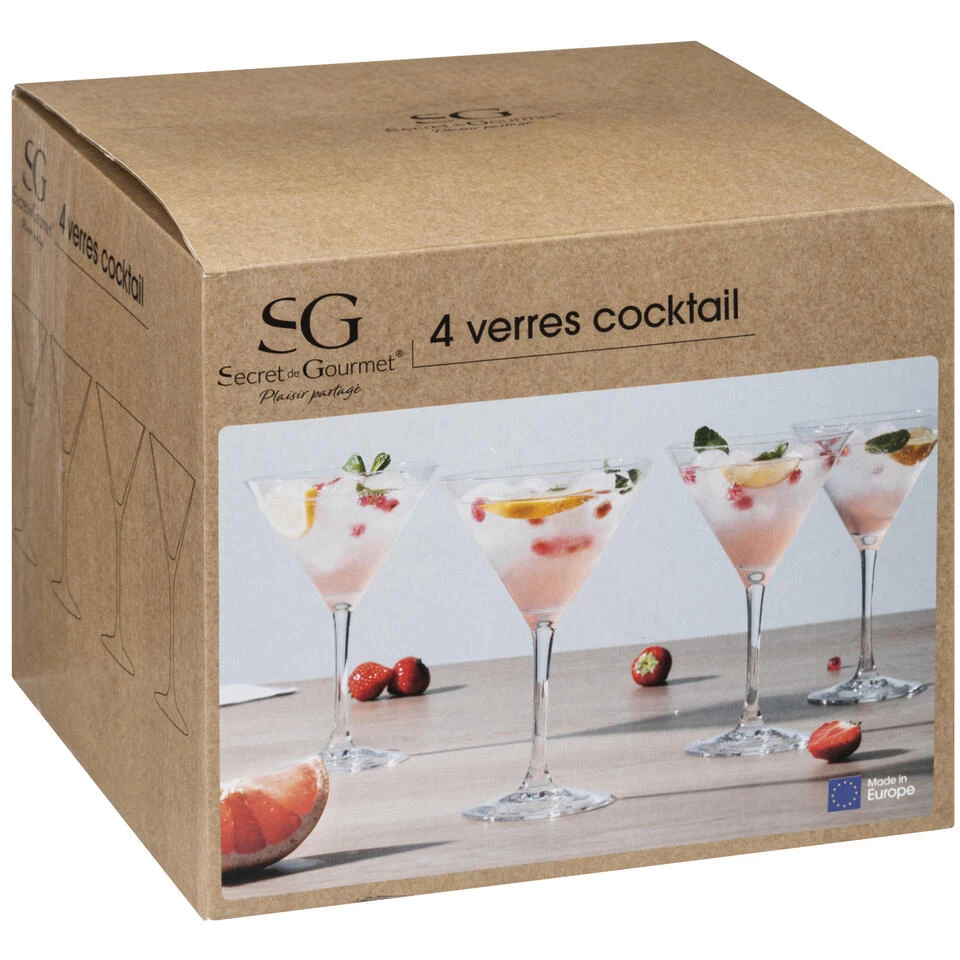 Secret De Gourmet Cocktailglazen/martiniglazen - 4x Stuks - 210 Ml - Transparant 5 Secret De Gourmet Cocktailglazen/martiniglazen - 4x Stuks - 210 Ml - Transparant - Afbeelding 3