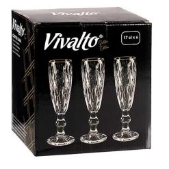 Vivalto - Champagneglazen - 6x - Kristal Look - Gouden Rand - 330 Ml 8 Vivalto - Champagneglazen - 6x - Kristal Look - Gouden Rand - 330 Ml -Het originele servies. 4928d3ef67804183be28caeb8d895824