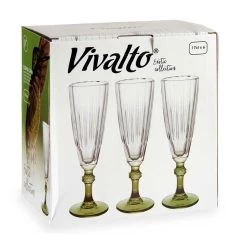 Vivalto - Champagneglazen Exotic Collection Set 6x Op Groen Voet 170ml -Het originele servies. 4a61bf49502c437db8b579b49c03fb6c
