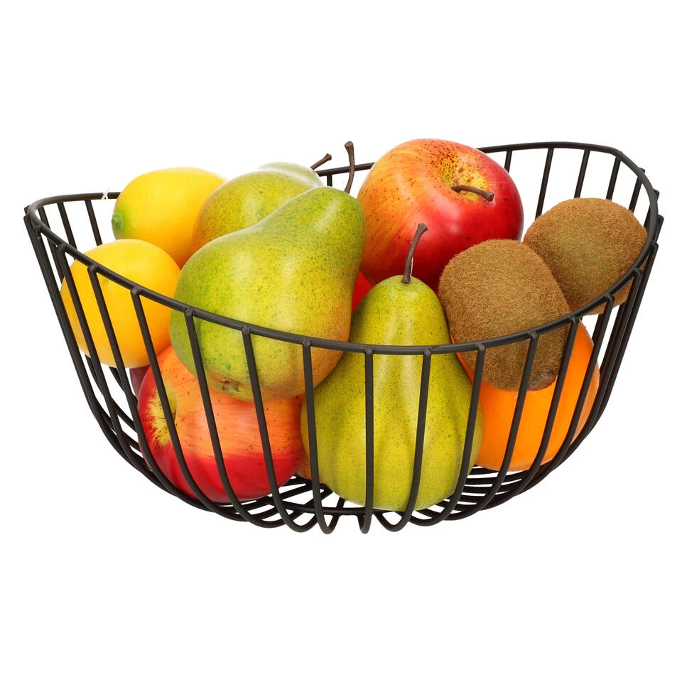 Secret De Gourmet Fruitschaal-fruitmand - Metaal - Zwart - D27 Cm 4 Secret De Gourmet Fruitschaal-fruitmand - Metaal - Zwart - D27 Cm - Afbeelding 2