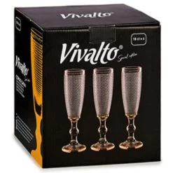 Vivalto - Luxe Champagneglazen Monaco Serie Set 6x Op Goud Voet 180 Ml -Het originele servies. 53113085c9f946ef8dad9ef4aa8a8aed
