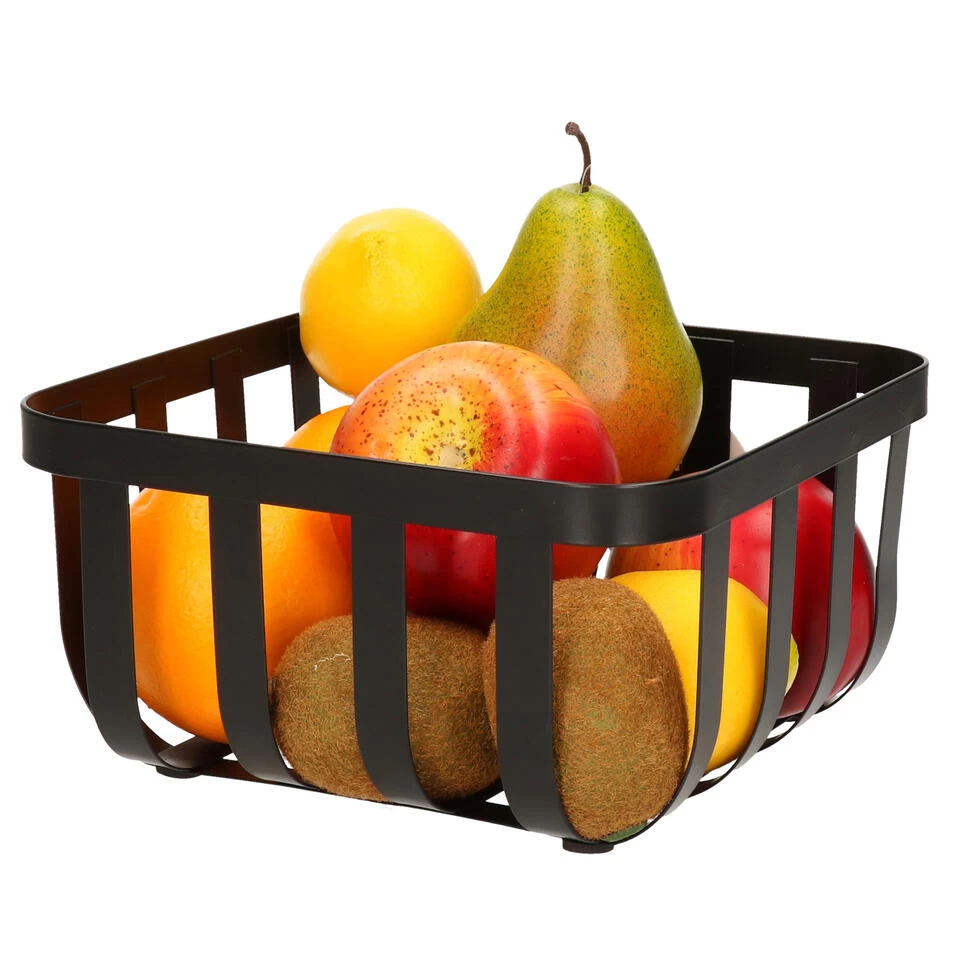 Excellent Houseware Fruitmand - Metaal - Zwart - 20 X 20 Cm 5 Excellent Houseware Fruitmand - Metaal - Zwart - 20 X 20 Cm - Afbeelding 3