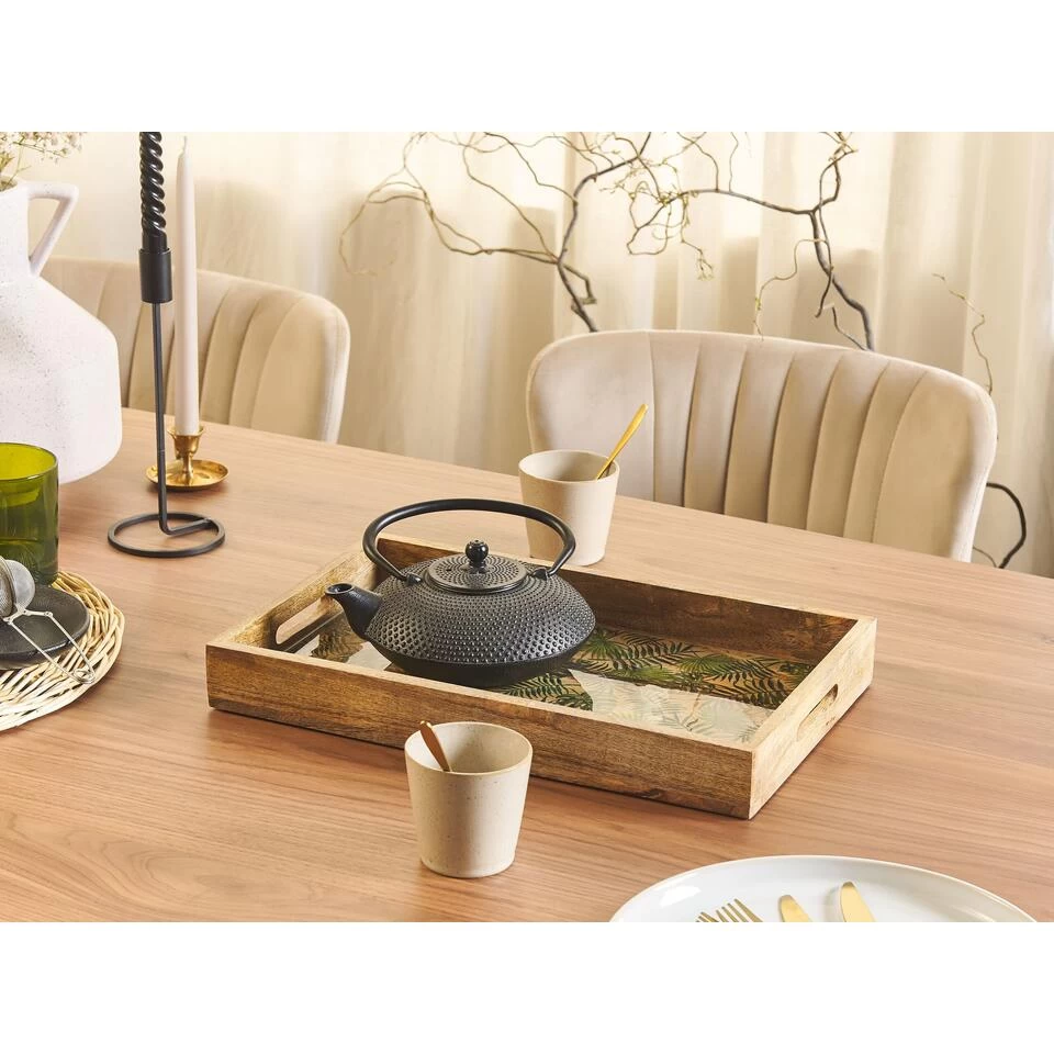 Beliani Blad TYLIS - Lichte Houtkleur Mangohout 4 Beliani Blad TYLIS - Lichte Houtkleur Mangohout - Afbeelding 2