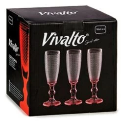 Vivalto - Luxe Champagneglazen Monaco Serie Set 6x Op Rode Voet 180 Ml -Het originele servies. 6d78d77e2b71419fb096f32fcae34e20